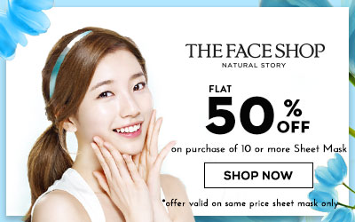 The faceshop Buy 10 or more sheetmaks at half price