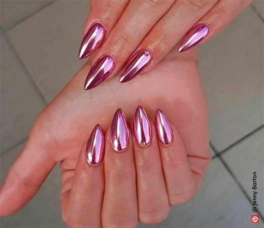 Metallic Pink Nail Design