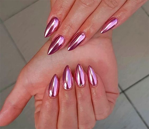 pink chrome nails