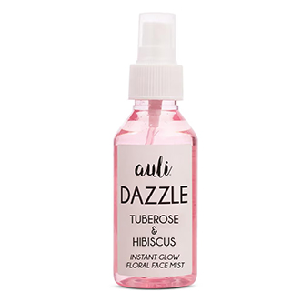 hibiscus benefits for skin - Auli Dazzle Instant Glow Floral Face Mist, Tube Rose and Hibiscus, Pore-Refining, Oil Control
