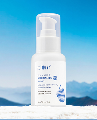 Plum 10% Niacinamide Brightening Face Serum With Rice Water, Fades Acne Marks, For Oily To Dry Skin