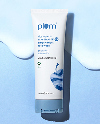 Plum 2% Niacinamide Face Wash With Rice Water For Oily Skin, Brightens & Hydrates