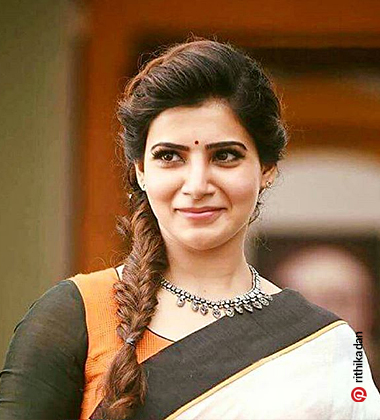 hair style for saree look - side fishtail ponytail