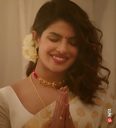 hair style for saree look - sleek wavy hair