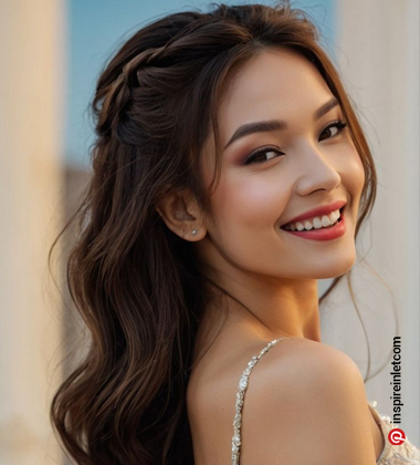 breezy wavy hair - modern trendy hairstyle for saree
