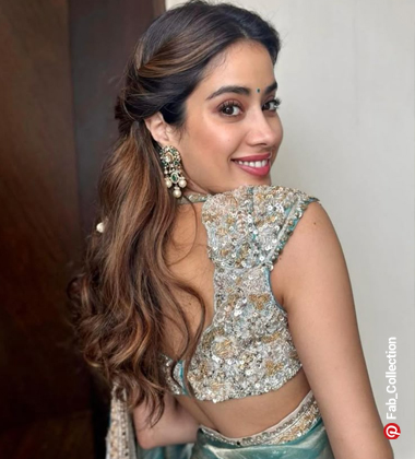 hair style for saree look  - half-up braid