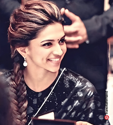 hair style on saree - french braid