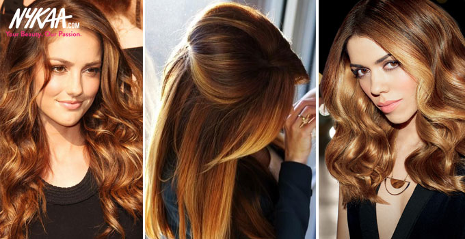 latest hair color trends- soft copper with gold accents