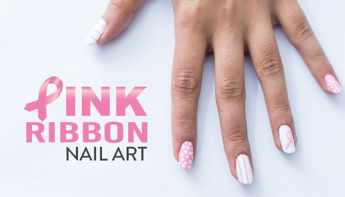 Pink Ribbon Nail Art, Perfect For Everyday Wear - 1
