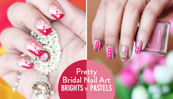 Pretty Bridal Nail Art: Brights v Pastels - 1