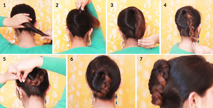 Different Types Of Bun- French Bun With Twist Of Braid