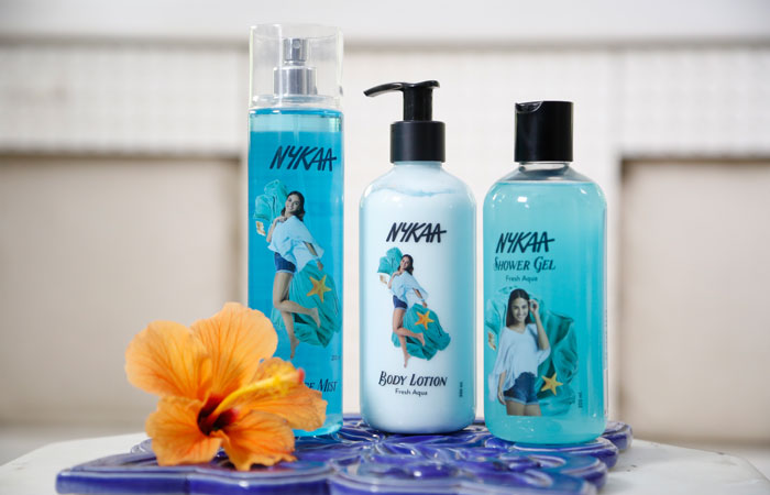 Nykaa bath and body range – fresh aqua