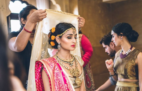 bridal bun with flower - 2