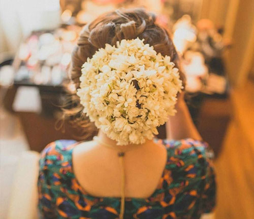 bridal bun with flower - 3