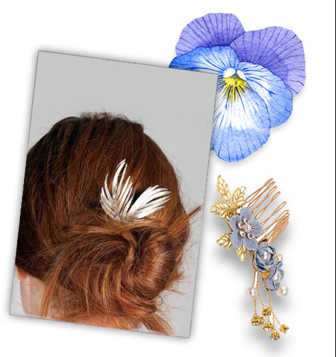 Flower Hair Accessories - Comb