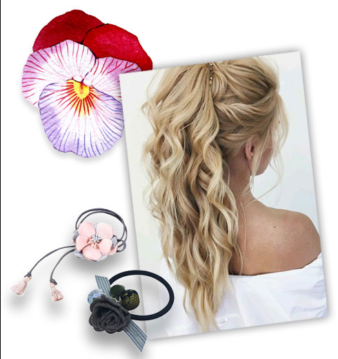 Floral Hair Accessories – Rubber Band