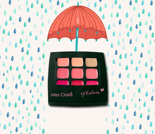 Waterproof Cosmetics- Miss Claire 9 Colors Lip & Cheek Palette – 1 