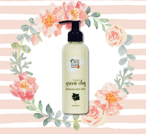 Body Wash for Oily Skin – Herb Island French Green Clay Refreshing Body Wash