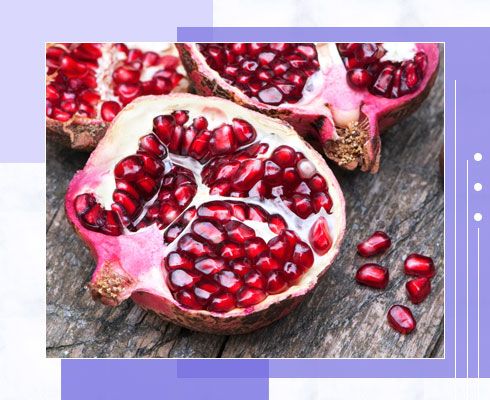 zinc rich fruits- pomegranates