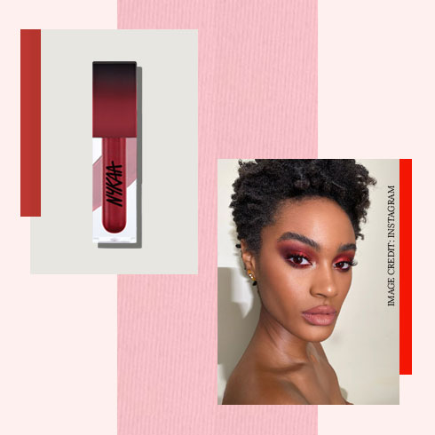 colorful makeup looks – red lips & eyeshadow
