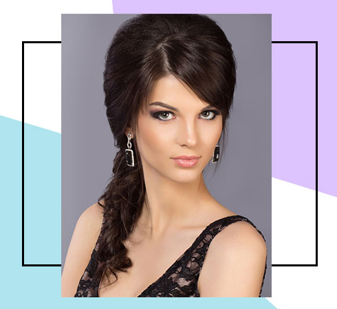 Best Bangs Hairstyles – Messy Plait With Parted Bangs