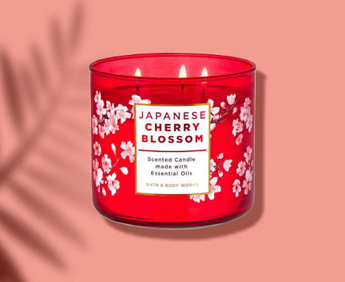 best scented candle -BATH & BODY WORKS JAPANESE CHERRY BLOSSOM 3-WICK CANDLE