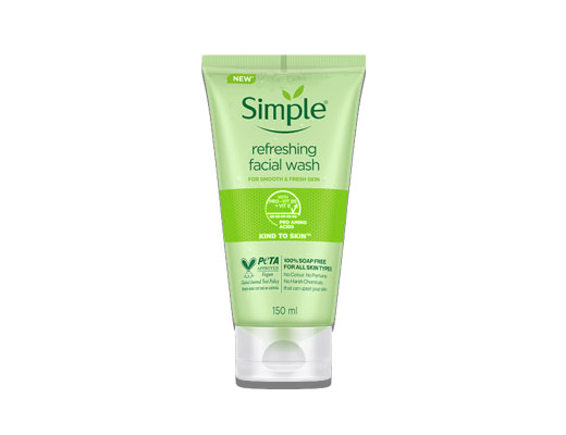 Simple kind to skin refreshing facial wash