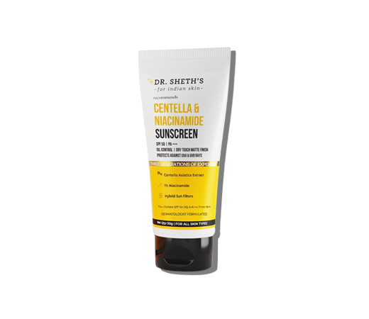 Dr Sheth’s Cantella and Niacinamide Acne control sunscreen