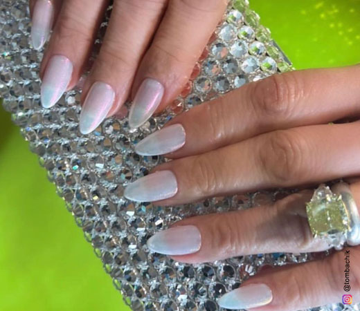 milky white nail manicure