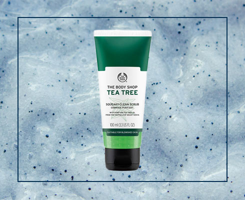 Scrub For Acne Prone Skin- The Body Shop Tea Tree Squeaky-Clean Scrub