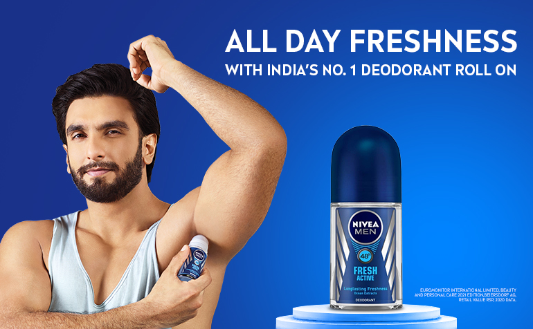 NIVEA Men Deodorant Roll On, Active, 48h Long lasting Freshness: Buy NIVEA Men Deodorant Roll On, Fresh Active, 48h Long lasting Freshness Online at Best Price in India | Nykaa