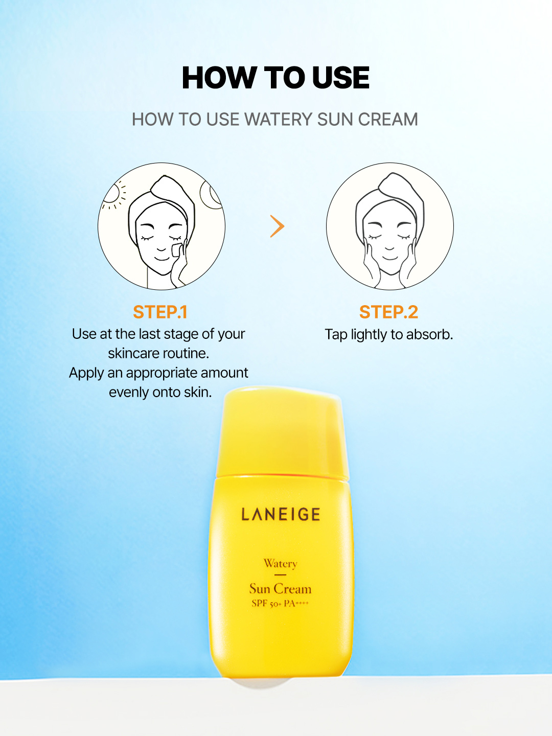 LANEIGE Watery Sun Cream page four.