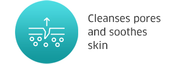 Cleanses pores and soothes skin