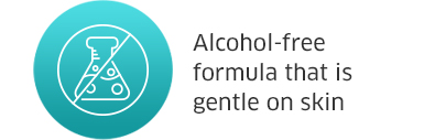 Alcohol-free formula that is gentle on skin