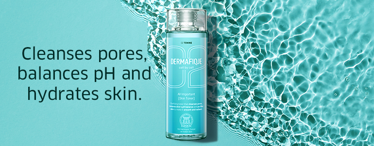 Cleanses pores, balances pH and hydrates skin.