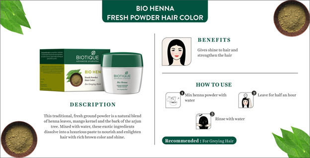 Biotique Bio Henna Fresh Powder Hair Color | TCH