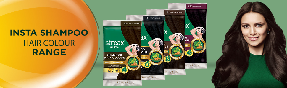 Streax Insta Shampoo Hair Colour - Natural Black 1: Buy Streax Insta  Shampoo Hair Colour - Natural Black 1 Online at Best Price in India | Nykaa